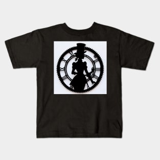 Steampunk silhouette Kids T-Shirt